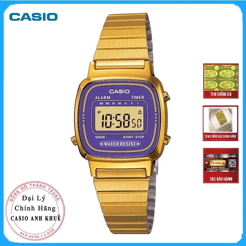 Đồng Hồ Điện Tử Nữ Casio LA670WGA-6DF Dây Kim Loại