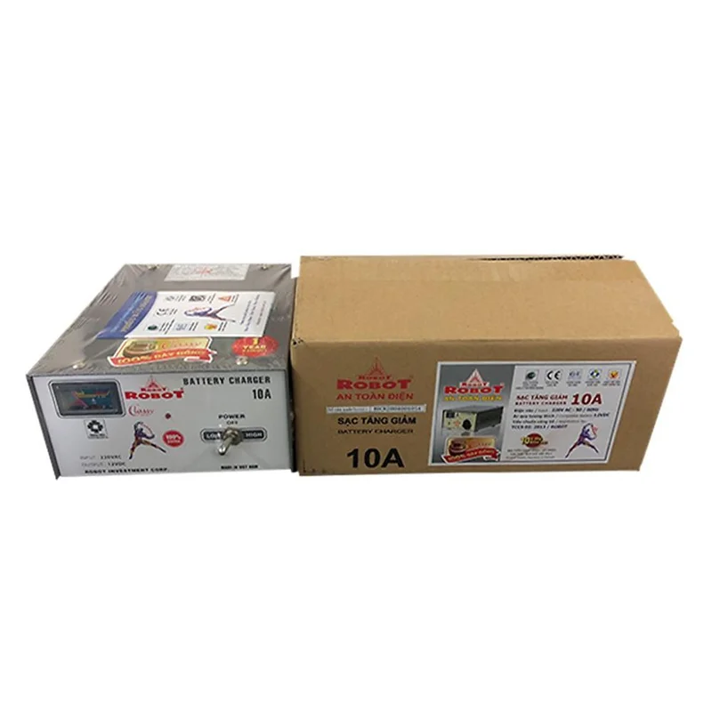 MÁY SẠC ẮC QUY ROBOT TĂNG GIẢM 10A (12V, DÂY ĐỒNG)