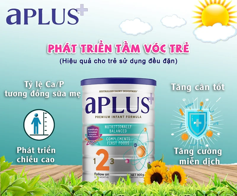 Sữa Aplus số 1, số 2, số 3 (900g) Nhập Khẩu Úc Dành Cho Bé Sơ Sinh Cho Đến 3 Tuổi - Date 2/ 2023