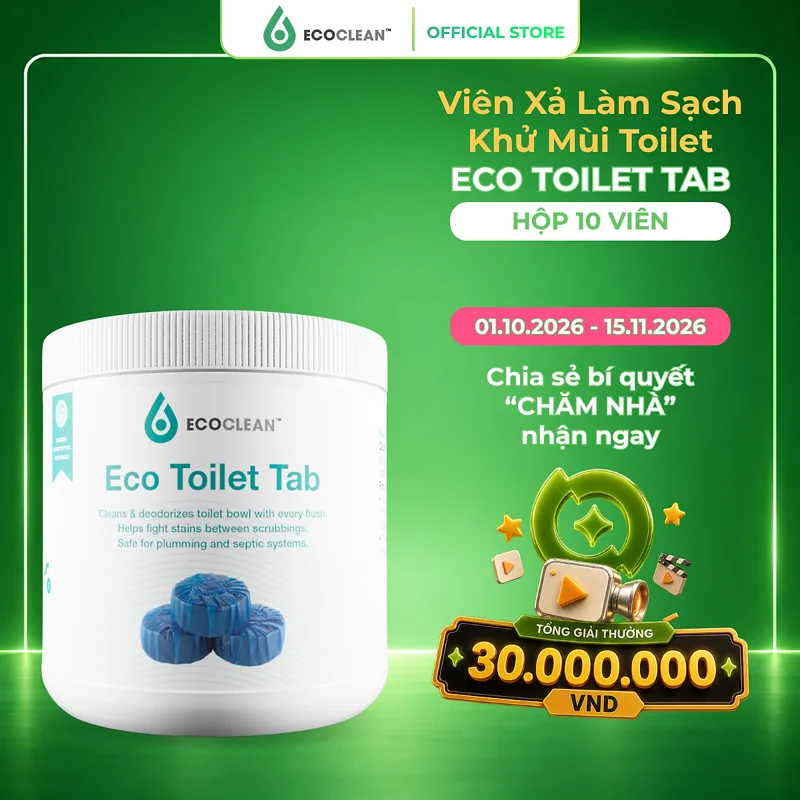 Viên tẩy và làm thơm toilet hương lavender - Eco Toilet Tab - Hộp 10 viên