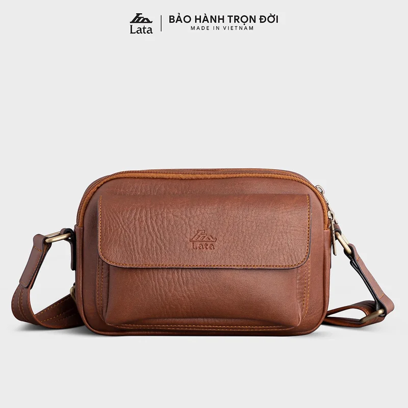 Túi Lata ( Thời trang nam dáng ngang - Túi đeo chéo da TN26 )