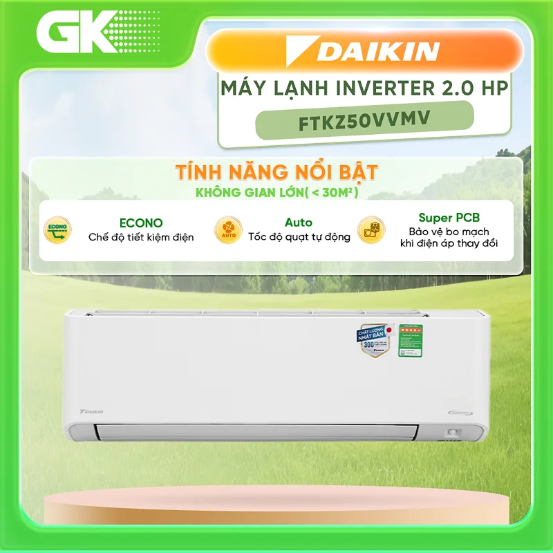 Máy Lạnh Daikin Inverter 2HP FTKZ50VVMV - Hàng Chính Hãng - Giao Hàng Toàn Quốc