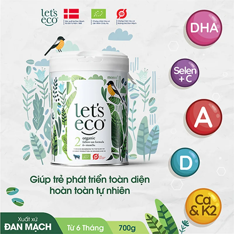 Sữa Bột Hữu Cơ Let's Eco Số 2 Cho Bé 700g
