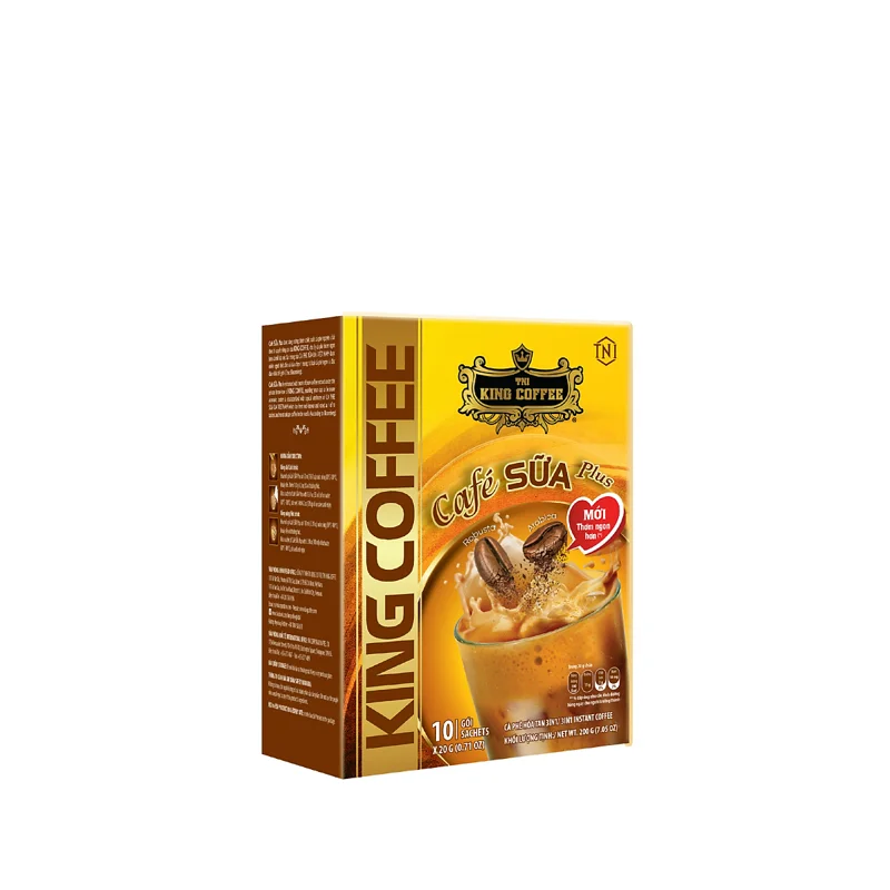 Cà Phê Sữa Hòa Tan 3IN1 KING COFFEE - Hộp 10 gói x 20g