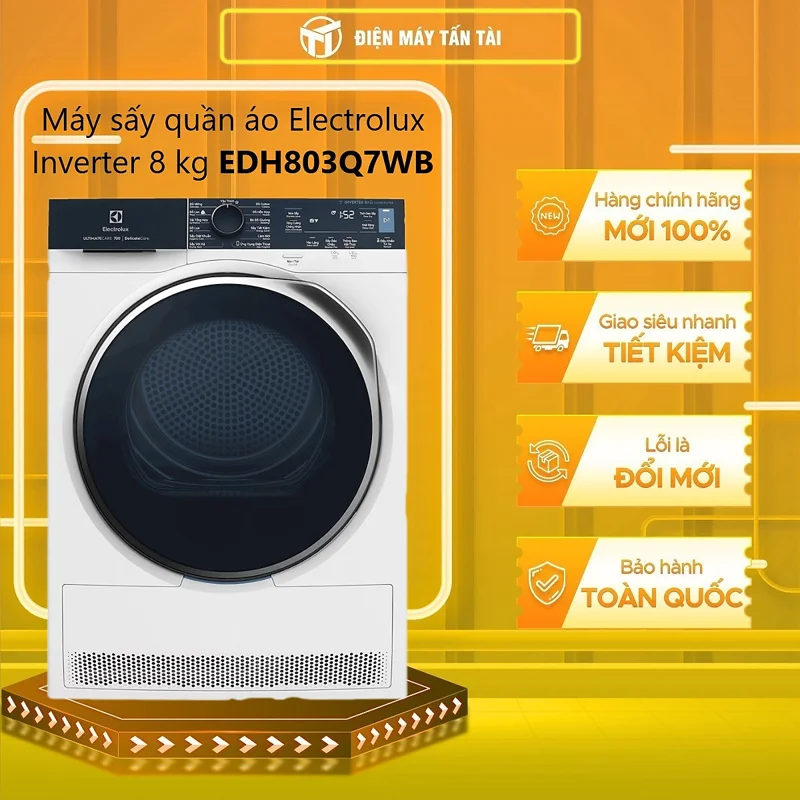 Máy sấy Electrolux 8kg EDH803Q7WB - Chỉ giao HCM