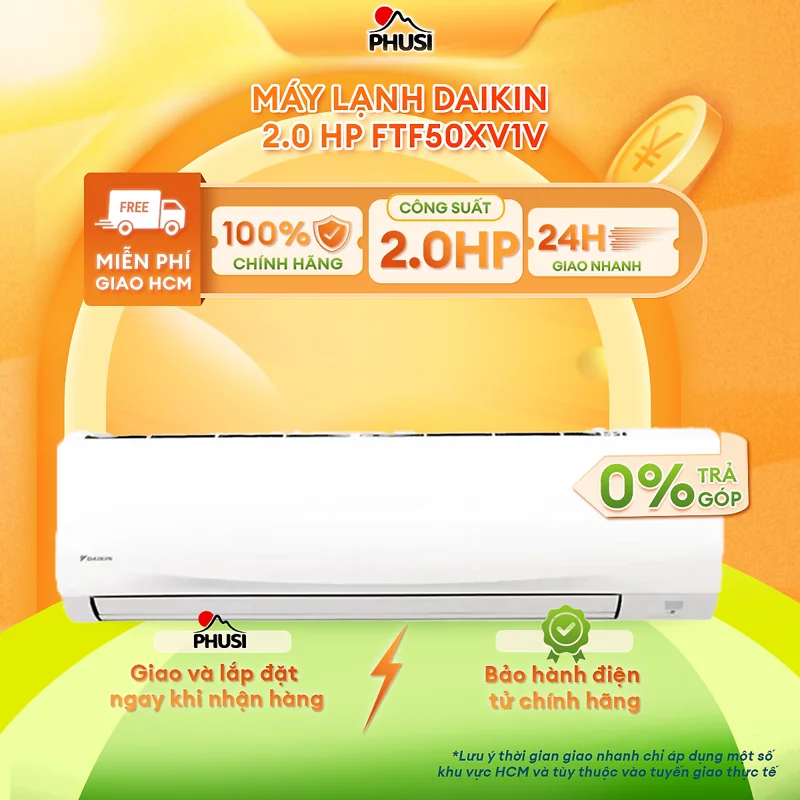 MÁY LẠNH DAIKIN 2.0hp FTF50XV1V - Hàng chính hãng( Chỉ giao HCM)
