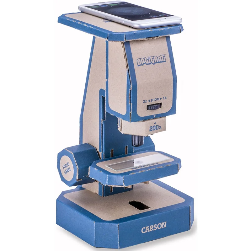 Kính hiển vi giấy tự lắp ghép cao cấp Carson Optigami OG-100 (50-400x) (giúp trẻ em khám phá kính hiển vi) - Hàng Chính Hãng