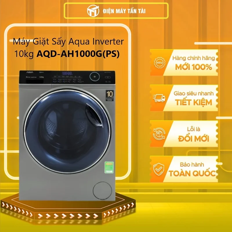 Máy giặt sấy Aqua Inverter 10kg AQD-AH1000G.PS - Chỉ giao HCM
