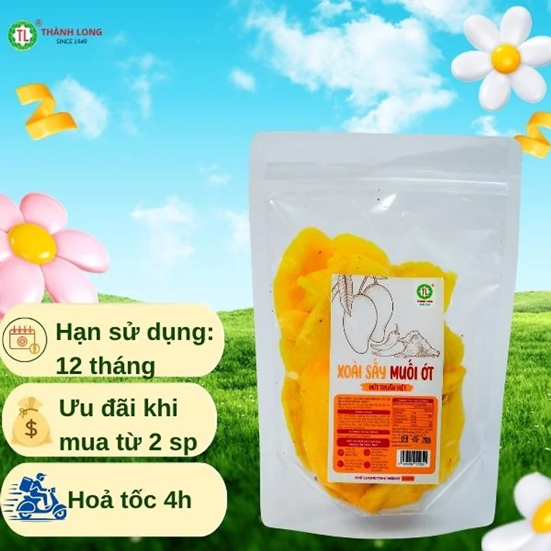 XOÀI SẤY MUỐI ỚT (200G/500G) THÀNH LONG - VIỆT NAM - XOÀI MIẾNG DÀY KHÔNG XƠ