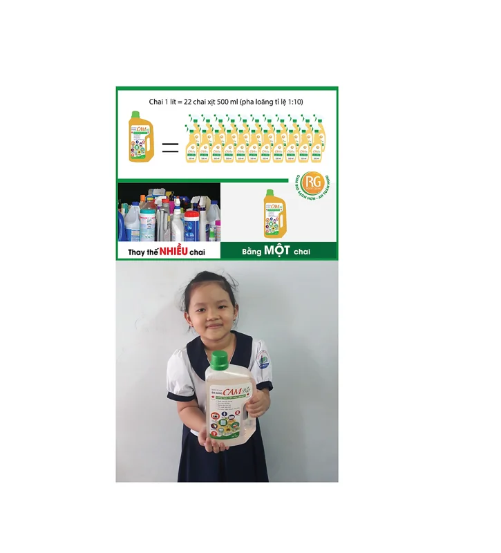 Tẩy Rửa Đa Năng CAM BIO - An Toàn Cấp Độ Thực Phẩm - Công Nghệ Bắc Mỹ (Sạch khuẩn 99.99%)