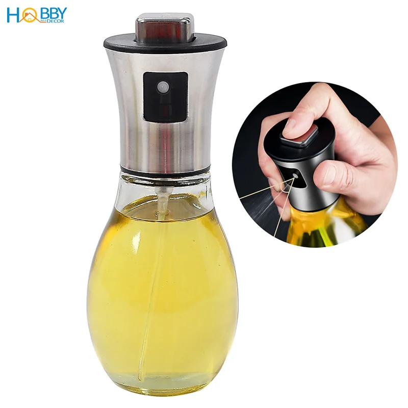 Bình phun xịt dầu ăn thủy tinh nắp bọc inox 304 Hobby Home Decor BD200