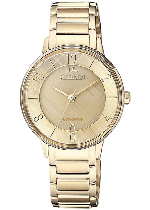 Đồng Hồ Nữ Citizen Dây Thép Không Gỉ EM0523-86P - Mặt Vàng