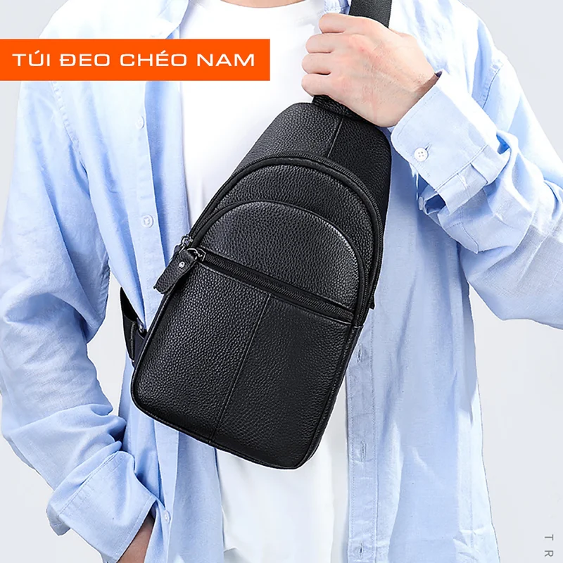 Túi đeo chéo nam 100% da bò thật CBL101