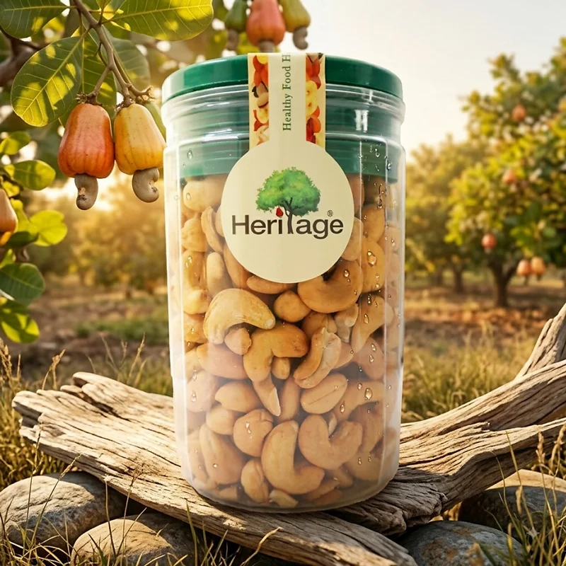 HẠT ĐIỀU NGUYÊN HẠT KHÔNG VỎ RANG MUỐI HERITAGE  500G -DRY  ROASTED LIGHTLY SALTED CASHEW NUTS