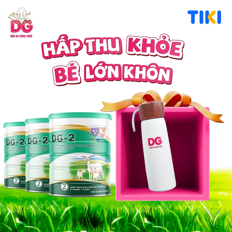 [Tặng Bình Giữ Nhiệt] Combo 3 Lon Sữa Dê Công Thức DG-2 800g (HSD: 7/2026)