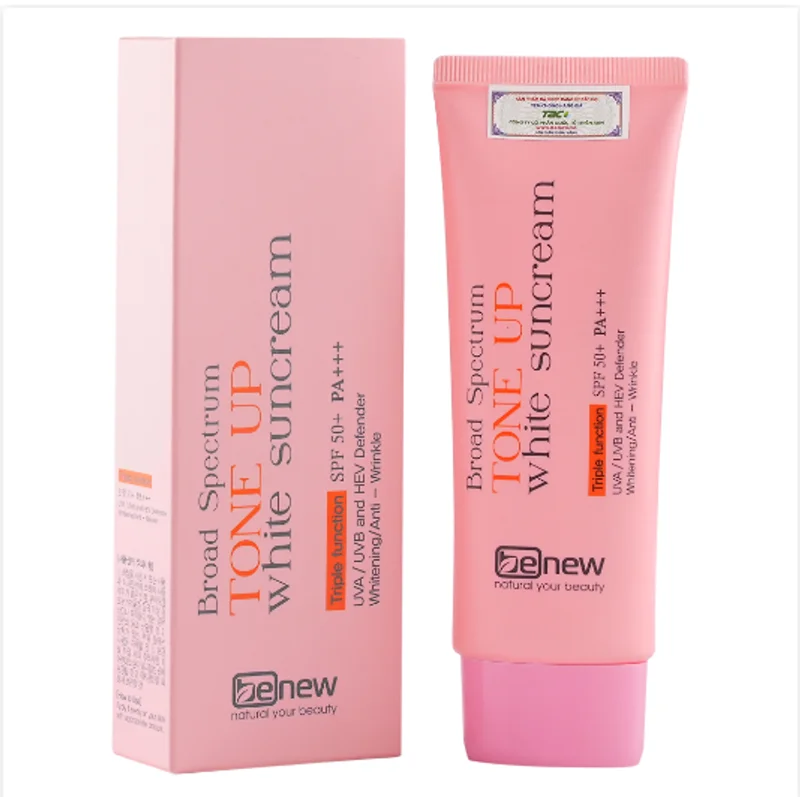 KEM CHỐNG NẮNG PHỔ RỘNG HÀN QUỐC, NÂNG TONE, DƯỠNG TRẮNG - BENEW BROAD SPECTRUM TONE-UP WHITE SUNCREAM 70ml (chính hãng)