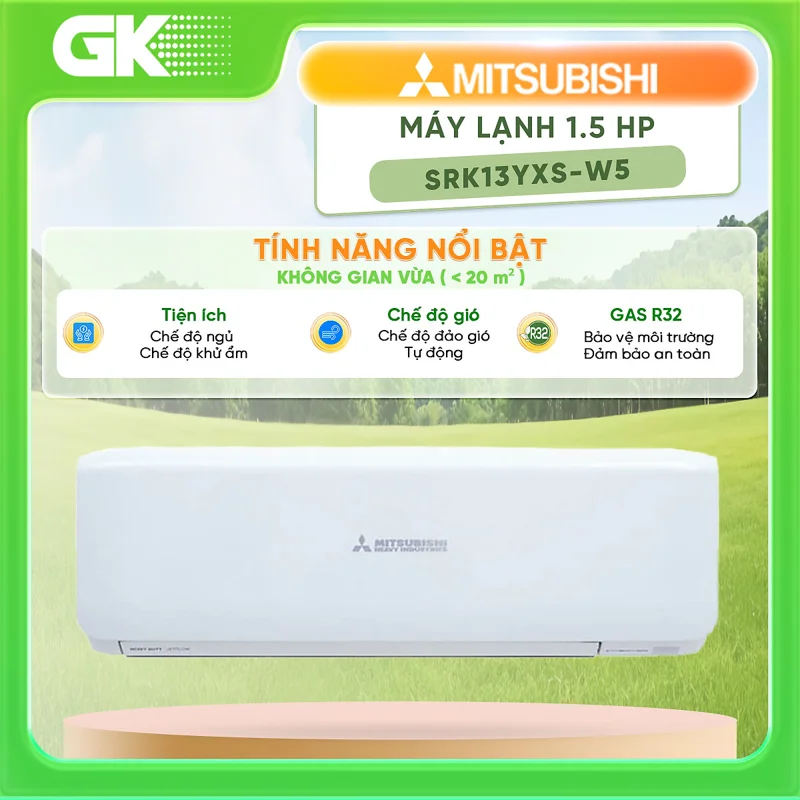 Máy lạnh Mitsubishi Heavy Inverter 1.5 HP SRK13YXS-W5 - Hàng chính hãng - Chỉ giao HCM
