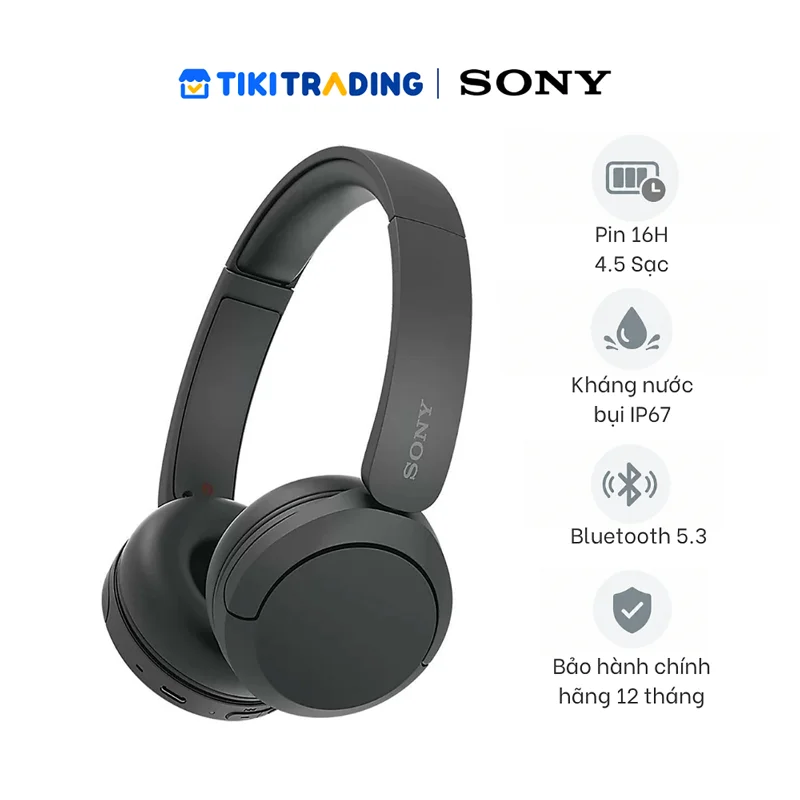 Tai nghe chụp tai Bluetooth Sony WH-CH520 - Hàng chính hãng