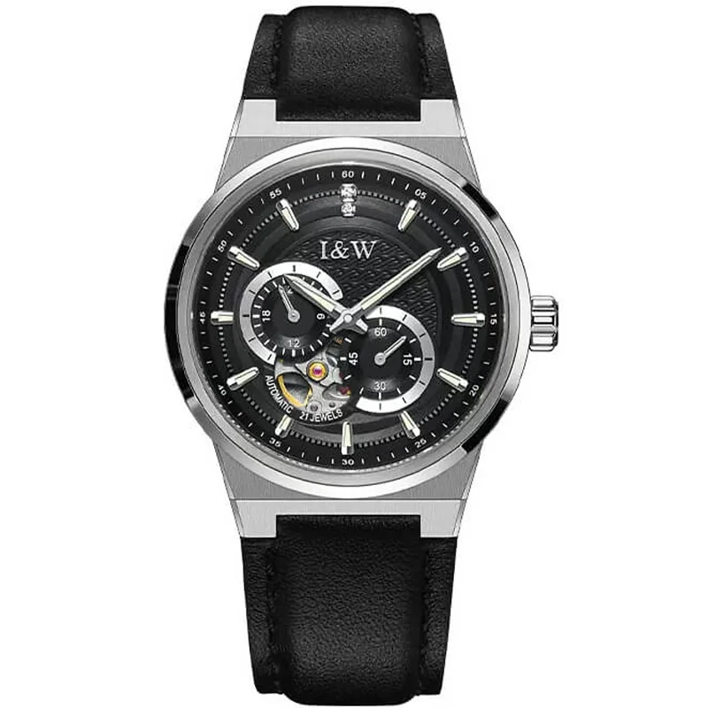 Đồng hồ nam chính hãng I&W CARNIVAL 680G-D2 Kính sapphire ,chống xước ,Chống nước 50m ,Bảo hành chính hãng,Máy cơ (Automatic),dây da cao cấp, thiết kế đơn giản dễ đeo