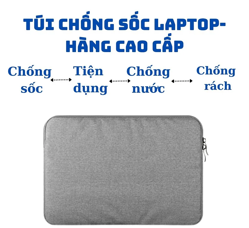 Túi chống sốc Laptop, Túi chống sốc  13 inch, 14 inch, 15 inch, 15.6 inch cao cấp - Bảo vệ chống va chạm, Chống thấm nước