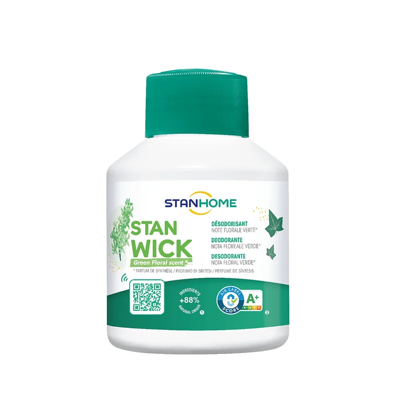 Sáp thơm khử mùi Stanhome Stan Wick Green Floral 250ml hương hoa cỏ mùa xuân tiêu chuẩn Air Label Score A+