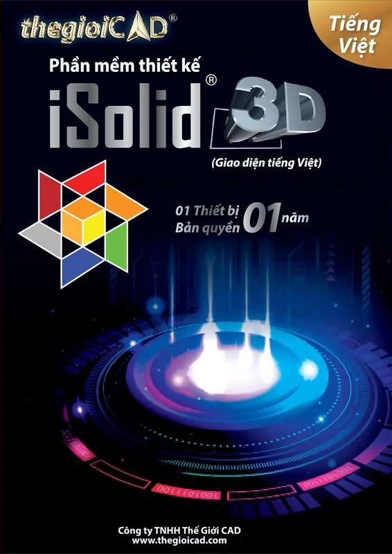 Phần mềm thiết kế iSolid 3D phiên bản chuyên nghiệp năm 2026 – Hàng chính hãng - Giao diện Quốc tế (10 ngôn ngữ)