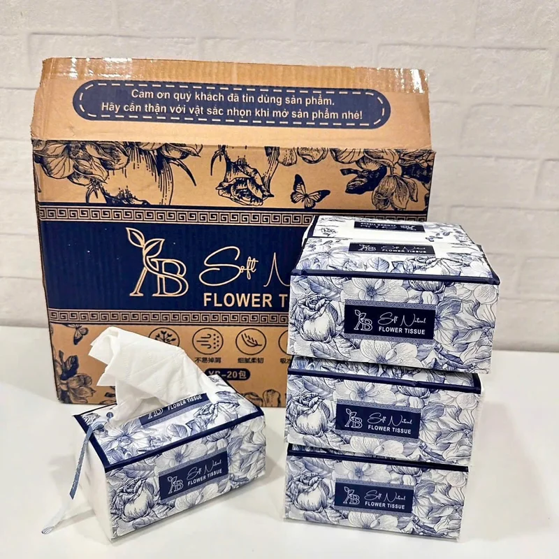 Giấy Rút Để Bàn Nội Địa Trung Đa Năng Siêu Dai Loại Đẹp, Mềm Mịn AB Flower Tissue