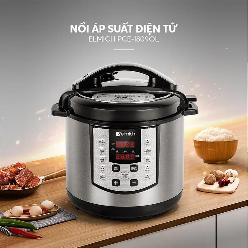 Nồi áp suất điện đa năng Elmich 6L PCE 1809OL - Hàng Chính Hãng