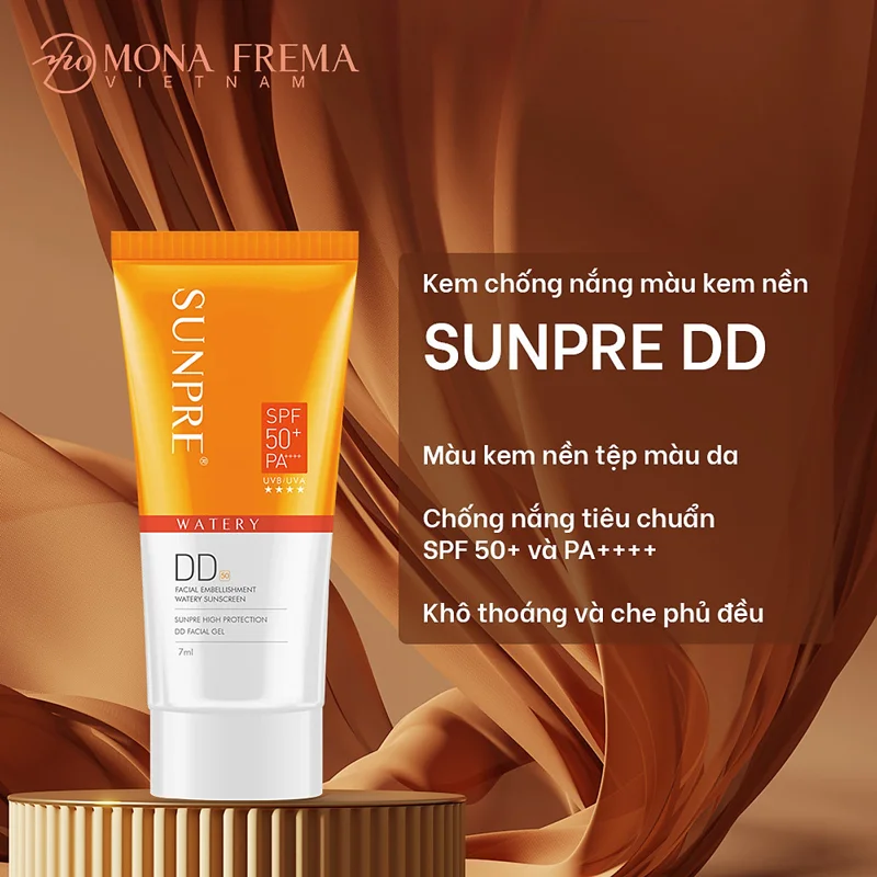 Kem chống nắng Mona Frema SUNPRE Sunscreen Mini Size 7ml (Không Màu Và Màu Kem Nền)