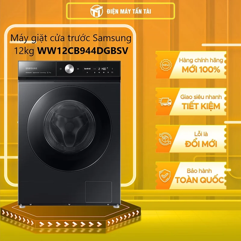 Máy giặt Samsung Inverter 12 kg WW12CB944DGB/SV - Hàng chính hãng - Chỉ giao HCM