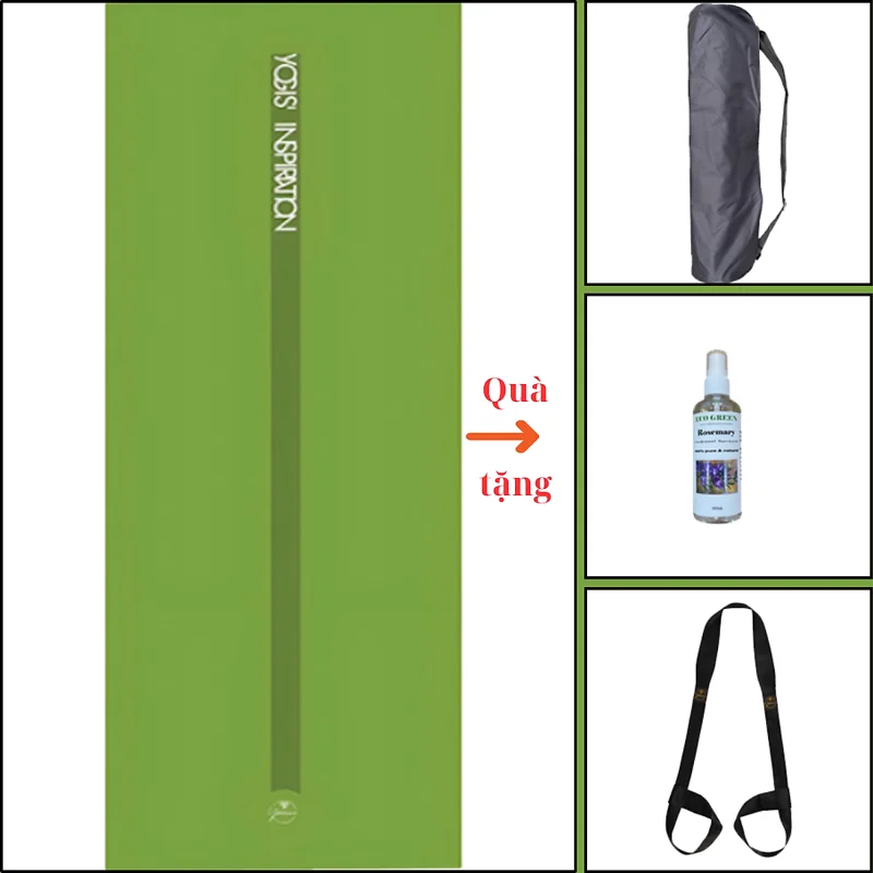 Thảm tập yoga chính hãng Yvonne, Flowstate Green (TẶNG KÈM 3 PHẦN QUÀ) dày 6mm bề mặt nhám, siêu bám, chống trơn trượt, ưa mồ hôi