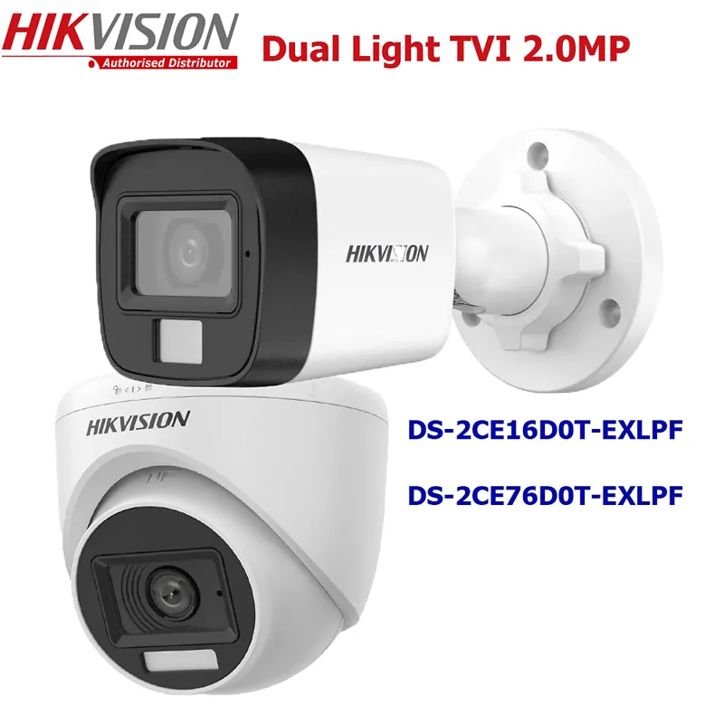 Camera TVI 2MP Hikvision đèn kép Hồng Ngoại & Ánh Sáng Trắng (3 chế độ thông minh)  DS-2CE76D0T-EXLPF, DS-2CE16D0T-EXLPF - Hàng chính hãng