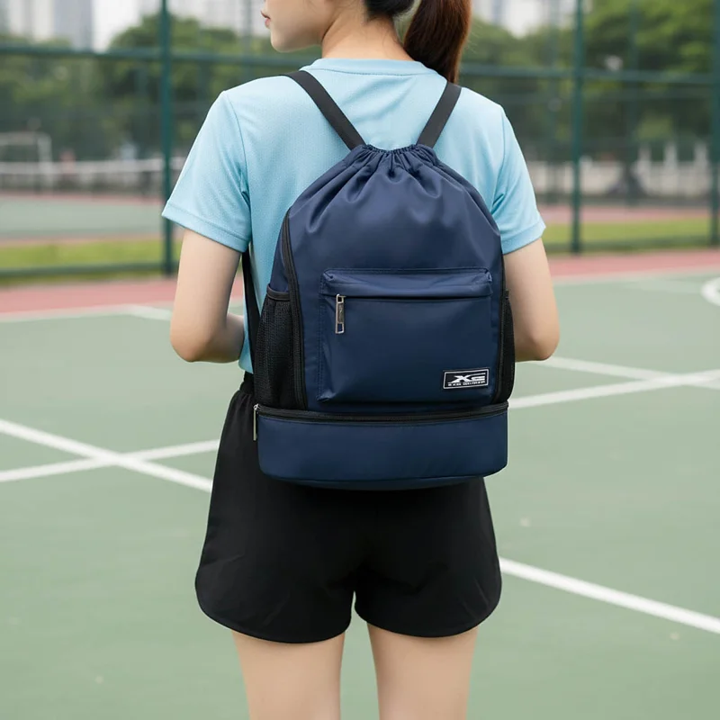 Túi Rút Thể Thao Xbags Wisdom Màu Xanh Đen – Balo Dây Rút Cao Cấp Có Ngăn Đựng Giày, Chống Thấm Nước, Chống Tia UV, Sành Điệu Cá Tính XB6005