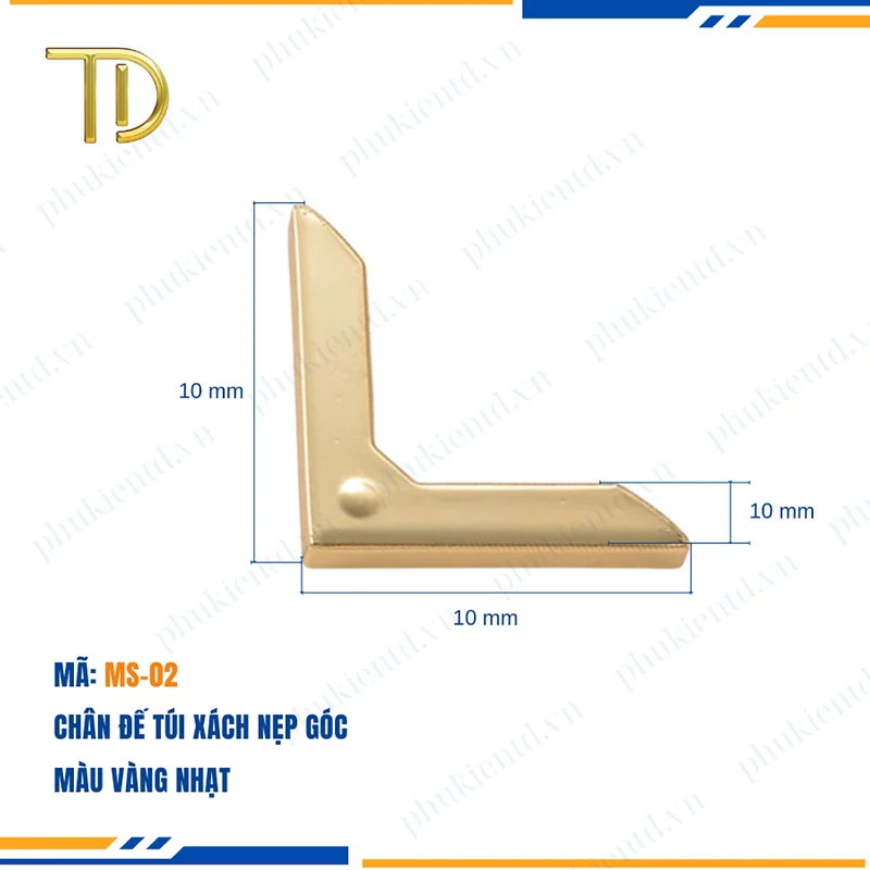 Chân đế túi xách, nẹp góc túi xách công nghệ mạ điện Electroplating độ bền 5-8 năm