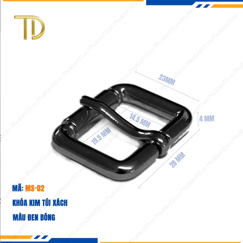 Khóa kim túi xách, Khoen tăng giảm dây túi xách, Khoen chỉnh dây đeo túi 20mm mạ điện độ bền 5-8 năm