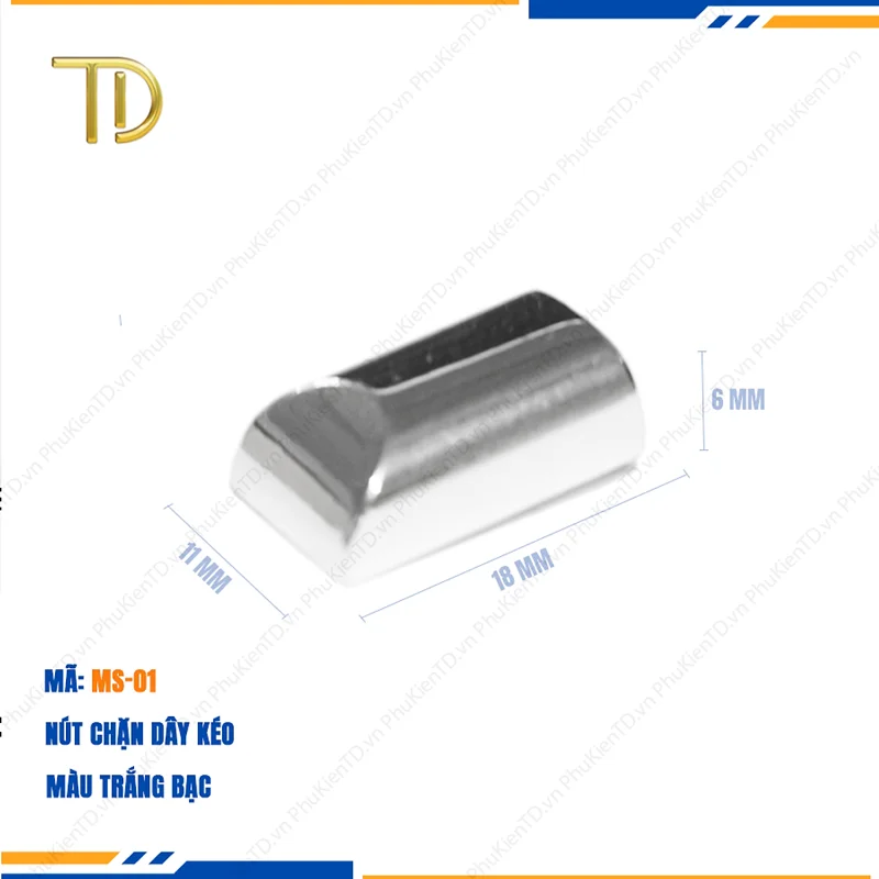 Chốt chặn dây kéo, Chặn đầu dây kéo túi xách, Đầu chặn dây khóa túi xách mạ điện độ bền 5-8 năm
