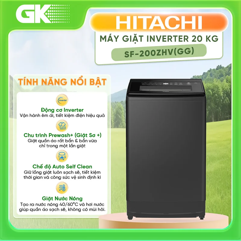 SF-200ZHV(GG) - MÁY GIẶT HITACHI 20 Kg SF-200ZHV(GG) - Hàng Chính Hãng - Chỉ Giao Hồ Chí Minh