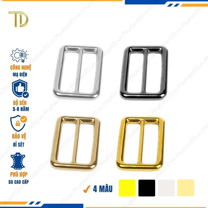Khoen tăng giảm dây túi xách, Khoen chỉnh dây đeo túi, Tăng đơn túi xách 32mm mạ điện độ bền 5-8 năm