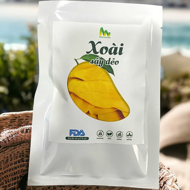 Xoài sấy dẻo HANA NGUYÊN, vị chua ngọt tự nhiên cắt sợi, 50g