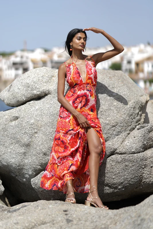 Maxi Hở Lưng Cotton Cao Cấp Luna Llena