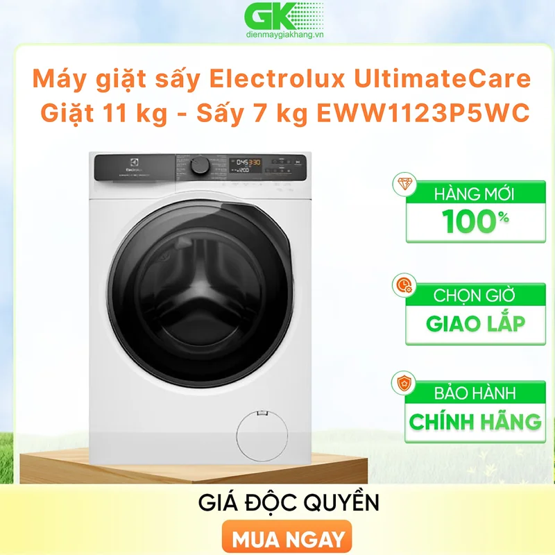 Máy giặt sấy Electrolux UltimateCare 500 Inverter giặt 11 kg - sấy 7 kg EWW1123P5WC - HÀNG CHÍNH HÃNG - CHỈ GIAO HCM