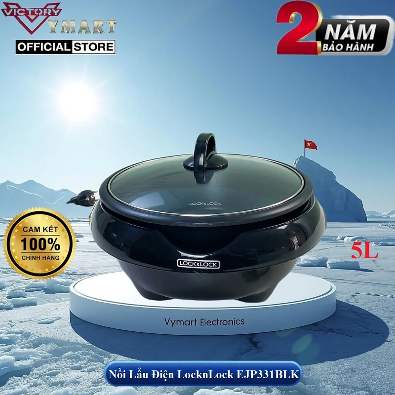 Nồi lẩu điện LocknLock 5L EJP431SN - EJP331BLK - Hàng Chính Hãng Bảo Hành 2 Năm