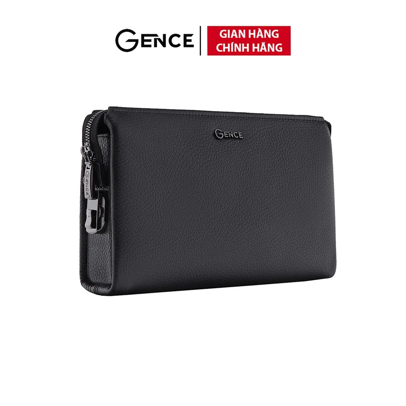 Ví Cầm Tay Clutch Nam Chính Hãng GENCE RB06 Da Bò Khóa Vân Tay Cao Cấp Màu Đen