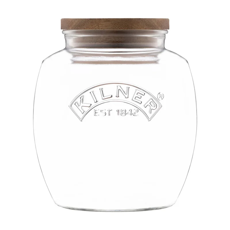 Kilner - Hũ thủy tinh bầu nắp gỗ Acacia - 0.85L/2L