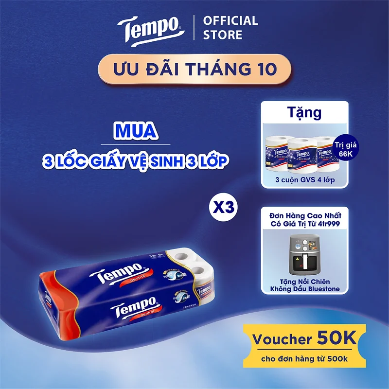 [COMBO 3 LỐC] Giấy Vệ Sinh Toipa 3 Lớp Bền Dai - Thương Hiệu Đức