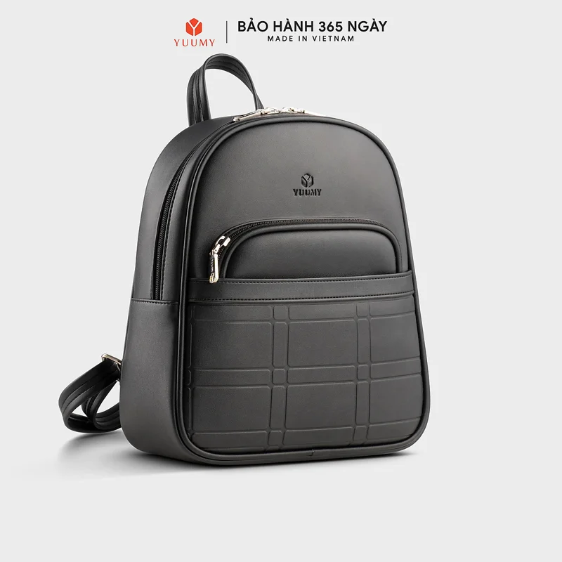 Balo Yuumy ( Thời trang nữ họa tiết đường kẻ ô vuông cỡ trung - Balo da Seasand YBA101 )