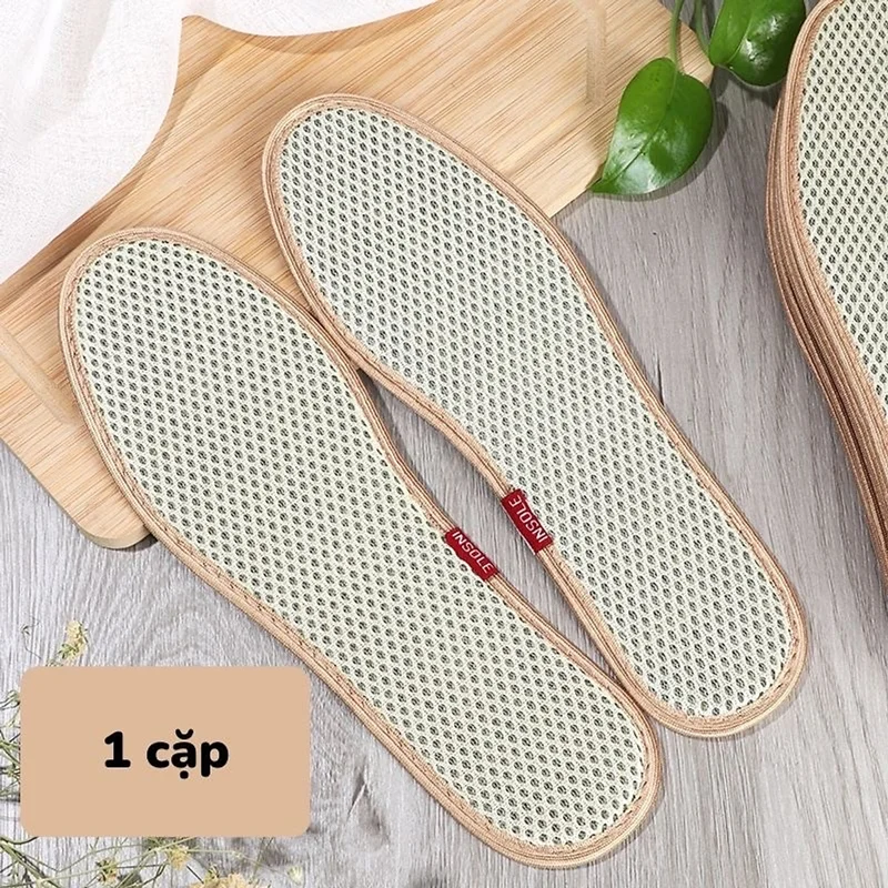 Bộ Lót Giày Sợi Tre Dùng Hằng Ngày Khử Mùi Thoáng Khí Phù Hợp Mọi Loại Giày