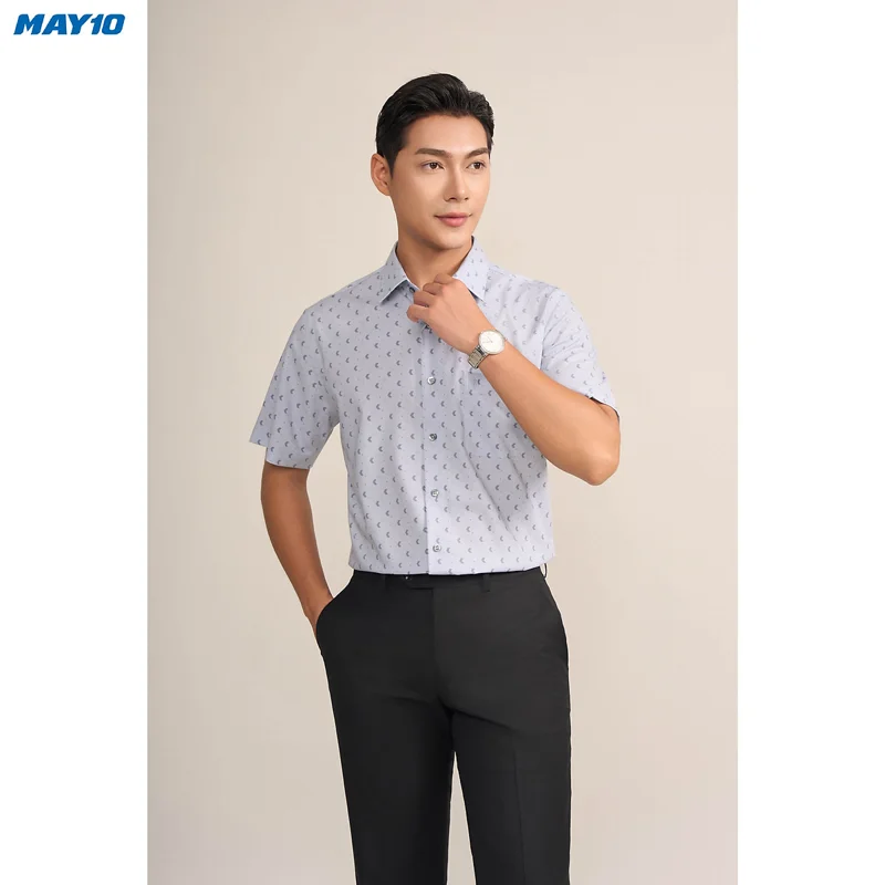 Sơ mi nam cộc tay May10 form RegularFit mã 010124195ONGB AH390