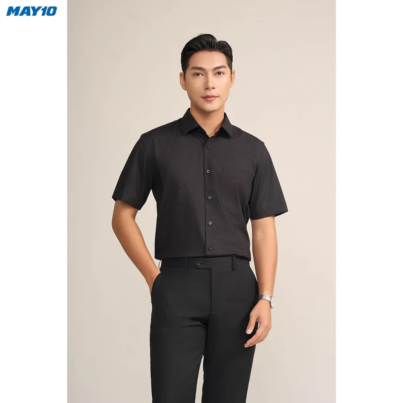 Sơ mi nam cộc tay May10 form RegularFit mã 010124195ONGB AH385