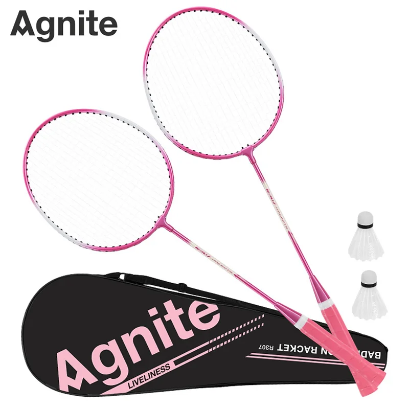 [TẶNG QUẢ CẦU] Vợt Cầu Lông Đôi Màu Pastel Agnite Giá Rẻ Hợp Kim Carbon Bền Siêu Nhẹ 9kg Căng Sẵn Phù Hợp Mọi Lứa Tuổi